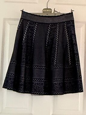 Alexander McQueen Black Textured Mini Skirt